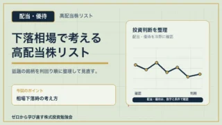 下落相場で考える高配当株リストのアイキャッチ